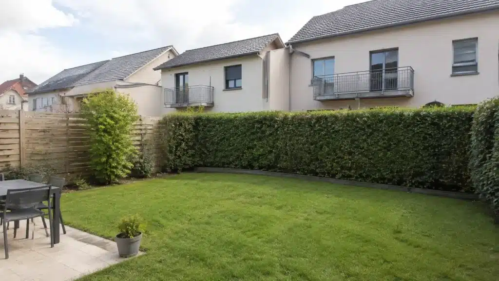 Jardin exposé aux fenêtres des maisons voisines avec un vis-à-vis important
