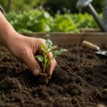 Semis de maïs doux au potager pendant le mois de mai