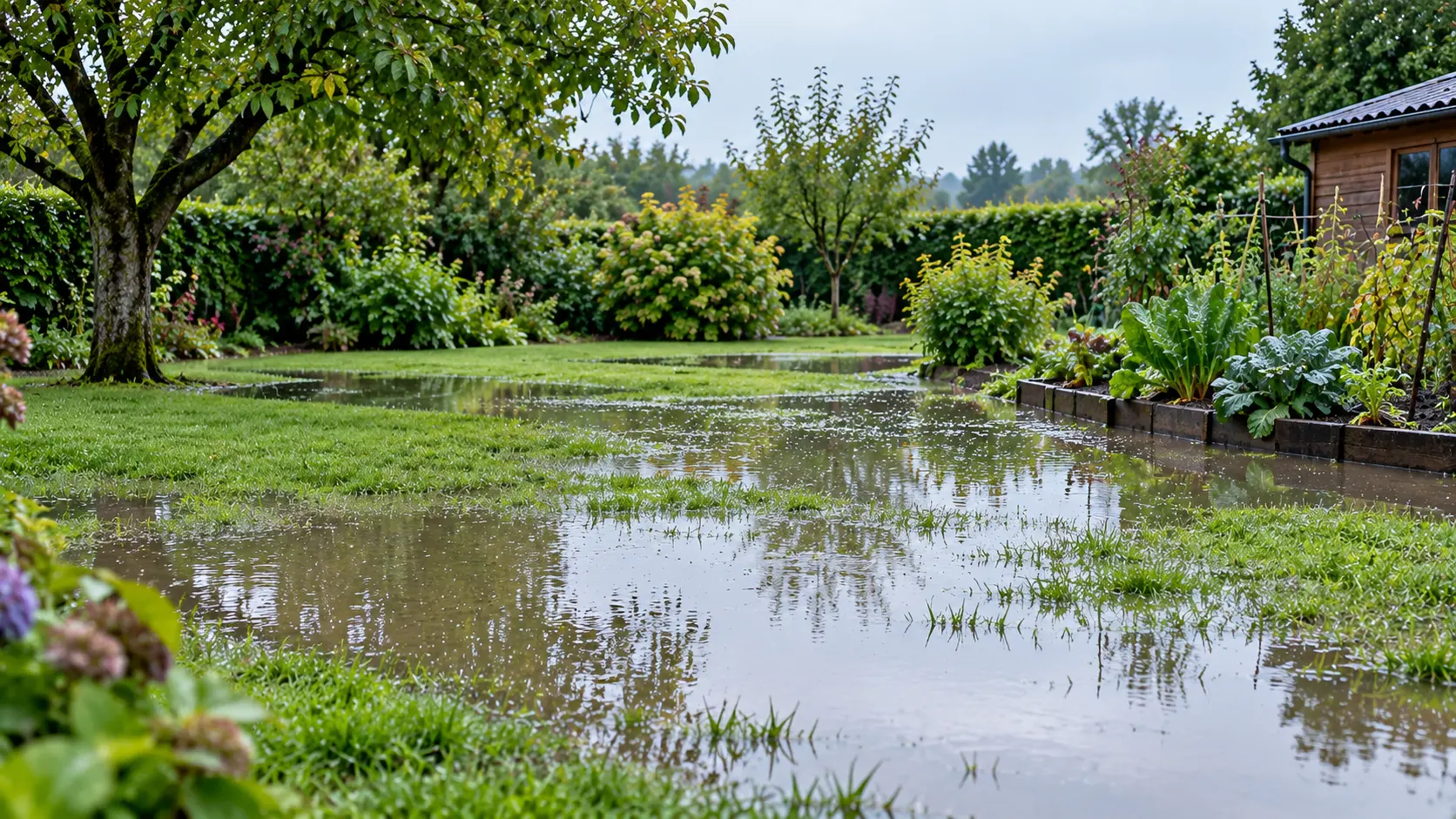 Jardin inondé : que faire après de fortes pluies ?